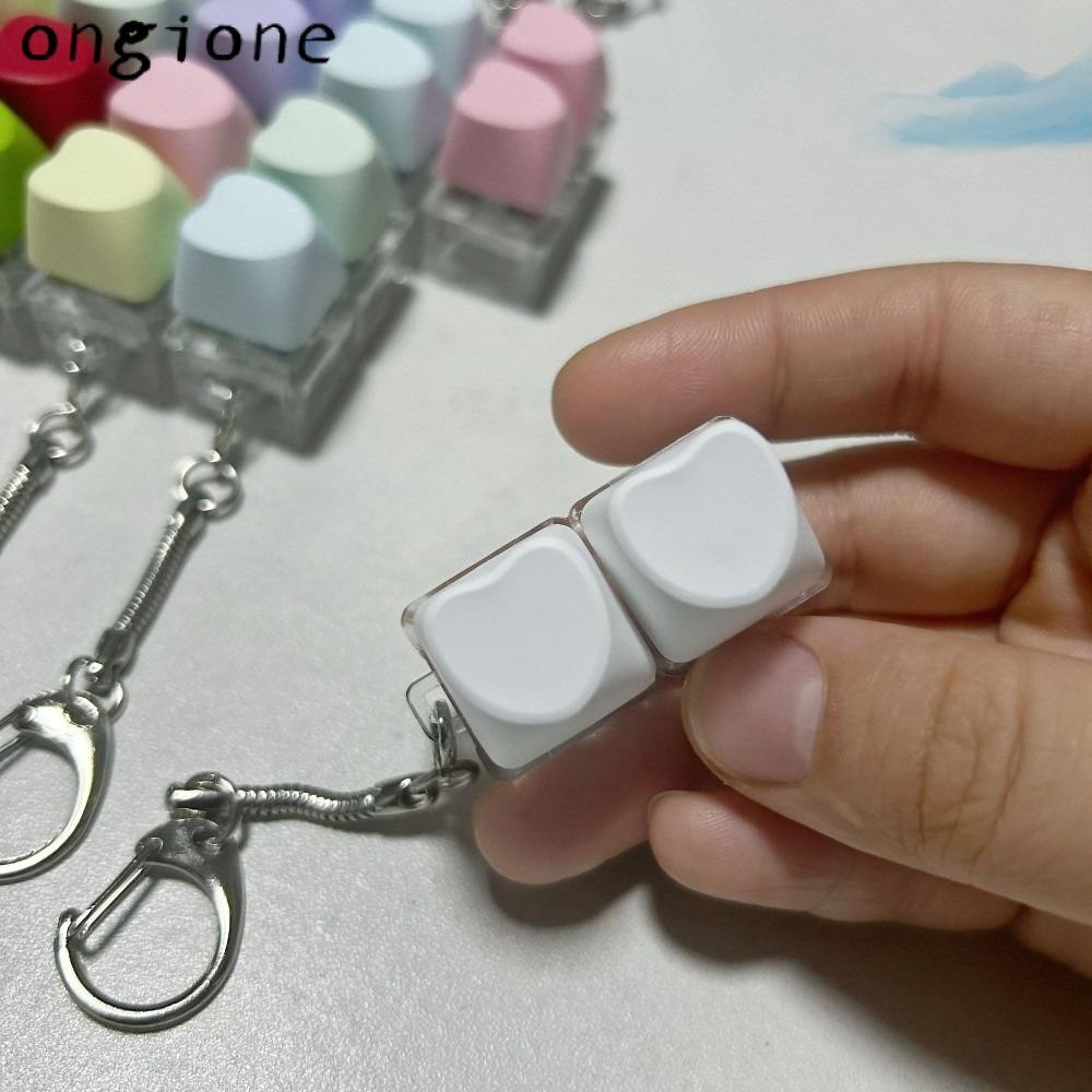 ONGIONE Keycap Pinch ของเล่น, 2 คีย์บรรเทาความเครียดปุ่ม Keycap, DIY Finger Keyboard Mechanical Fidg