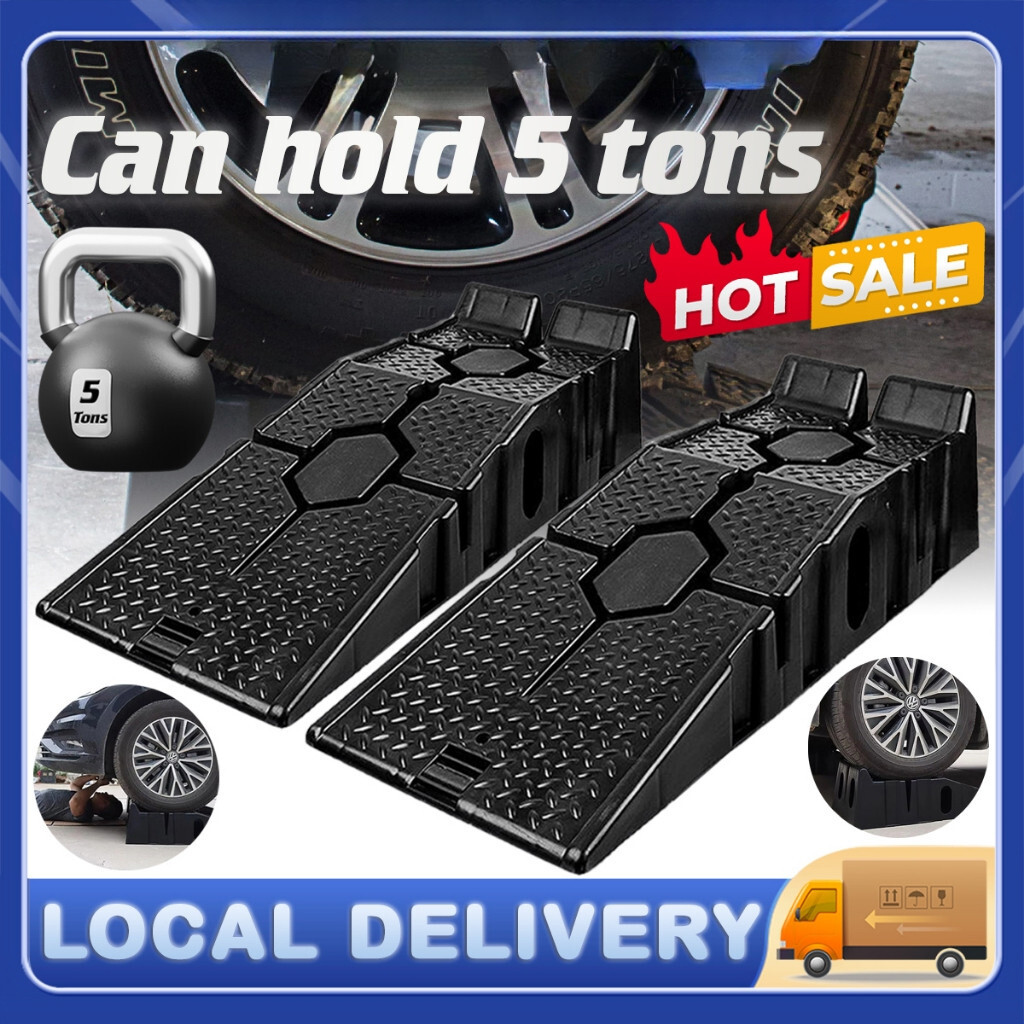 2pcs รถ Ramps Heavy Duty พลาสติกทนทานรถ Ramp รถรถบรรทุกเกณฑ์ Ramp ชุดรถการบํารุงรักษา Ramp