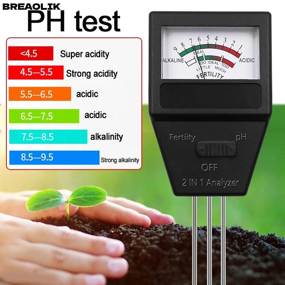 BREAOLIC 2 in 1 ดิน PH Fertility Meter เครื่องตรวจจับพืช Acidity Meter ความแม่นยําสูงดิน PH Tester