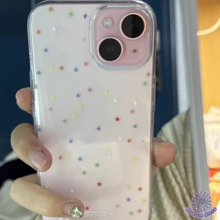 แฟชั่นเต็มหน้าจอน่ารักมีสีสันดาวน้อยใสนุ่ม เคส iPhone 17 11 Air 16 15 13 14 12 Pro Max 16 7 6 8 14 15 Plus XR X XS Max
