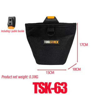 Toolstack กระเป๋าเครื่องมือผู้ชายทนทานกระเป๋าเล็บอุปกรณ์เครื่องมือทํางาน TSK-63