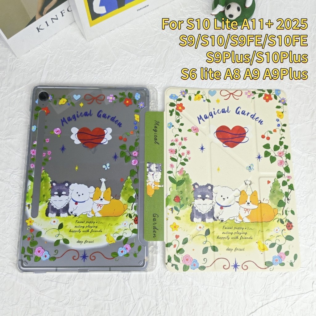 เคสหนังคุณภาพดี ประเภท Y Case Samsung Tab A11+ S10 Lite S9/S10 + S10FE A8 A9+ S9FE+ มีช่องใส่ปากกา