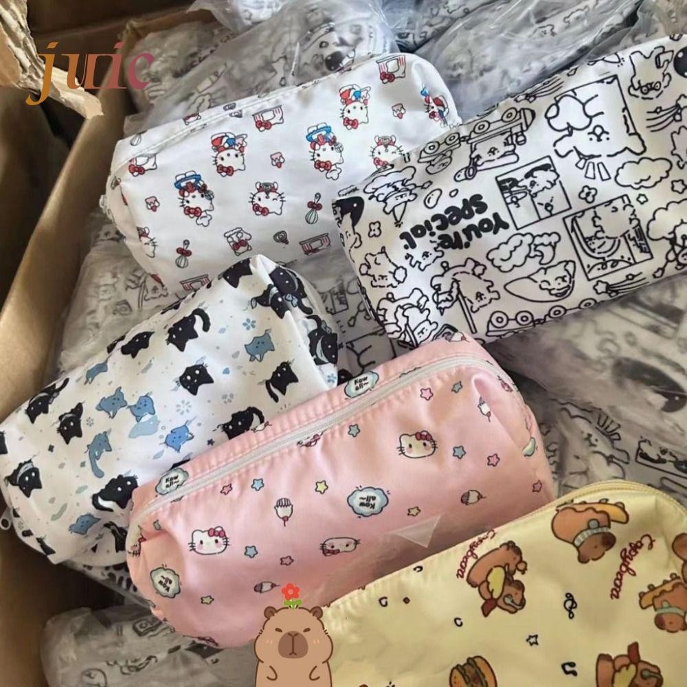 กระเป๋าเครื่องเขียน JUIC, Capybara/Cikawa กระเป๋าใส่ปากกาความจุขนาดใหญ่, ของขวัญนักเรียนดินสอมัลติฟั