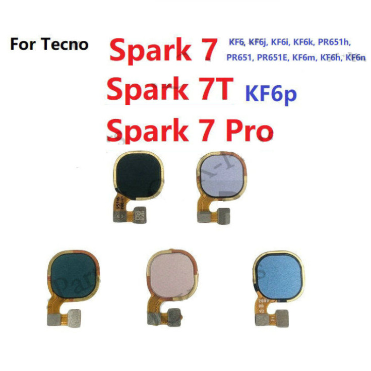 เซ็นเซอร์ลายนิ้วมือ Flex สําหรับ Tecno Spark 7 PRO 7T KF6 KF6p ปุ่มพิมพ์นิ้ว Flex HuoLSP