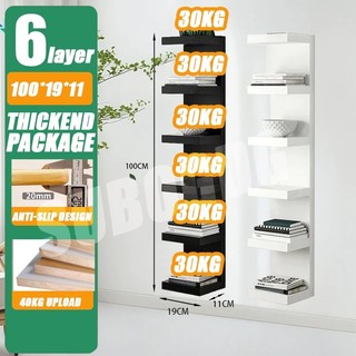 2-Year WarrantyWall Mounted Storage Rack Hanging Display Rack Stackable Storage Book Shelf Organizer