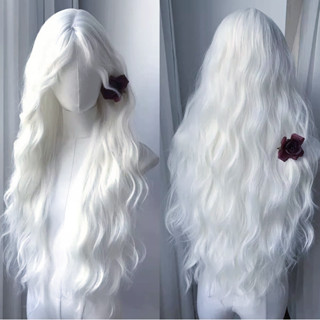 วิกผมยาวสีขาวสำหรับผู้หญิงและผู้ชาย สไตล์คอสเพลย์และโลลิต้า …