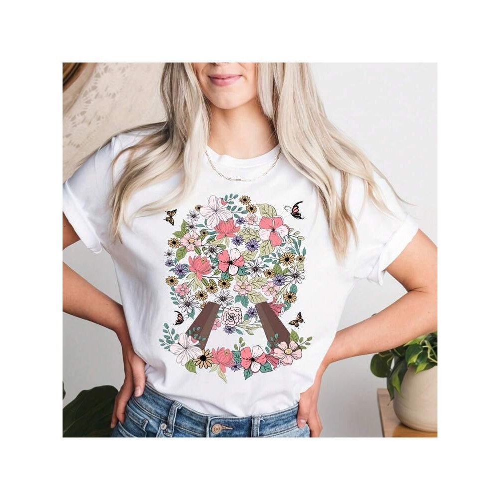 2025 เสื้อใหม่ Epcot Flower Garden Festival 2025, Floral Epcot T-Shi YZDS