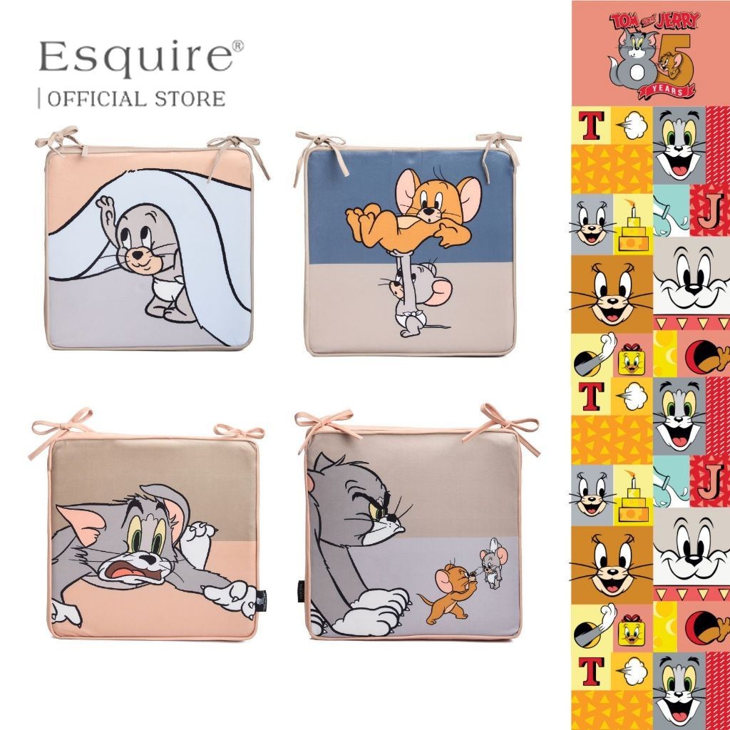 เบาะรองนั่ง ขนาด 45 x 45 x 45 ซม. Tom and Jerry Collection มีลายสองด้าน นุ่มสบาย