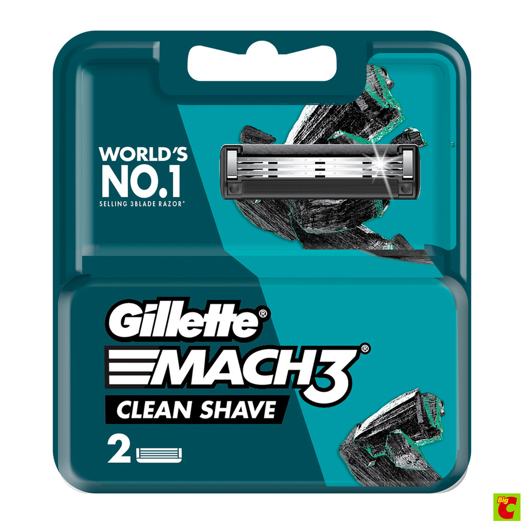 ยิลเลตต์ มัคทรี คลีน เชฟว์ ใบมีดโกนหนวดสำหรับผู้ชาย แพ็ค 2 ชิ้น