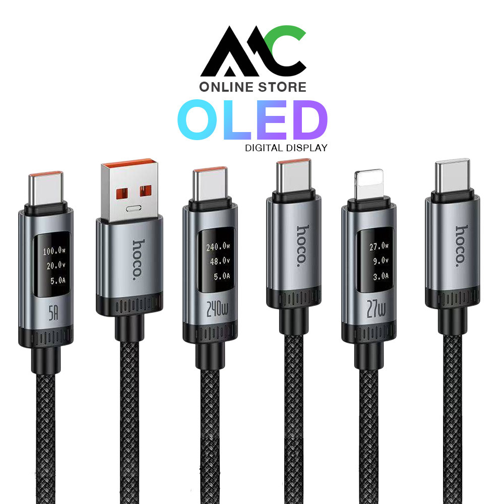 HOCO U148 สายชาร์จเร็ว OLED Digital Display 240W | Type-C / Type-C to Type-C / Type-C to iOS