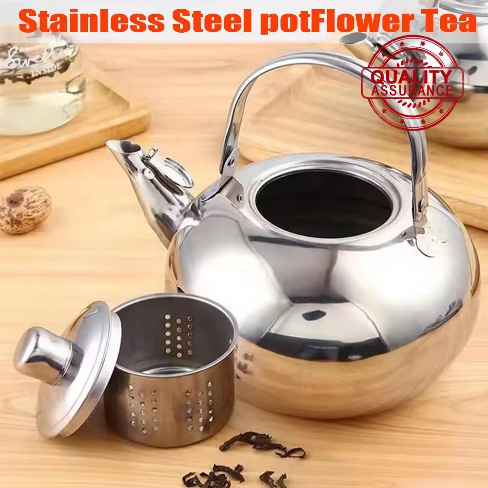 1.5/2/2.5l กาน้ําชาสแตนเลสความจุขนาดใหญ่กาต้มน้ําโรงแรมร้านอาหารกาน้ําชา A3y1