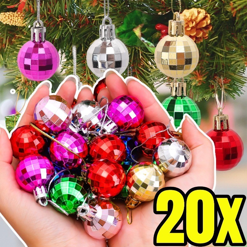 Glitter Christmas Electroplated Plaid Balls - ทนทาน Xmas สีสัน Grid Bauble Ball - ตกแต่งแขวนน่ารักสําหรับต้นคริสต์มาส​