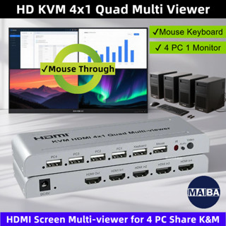 HDMI KVM Switch 4x1 พร้อม Quad Multi Viewer 4 in 1 out HDMI …
