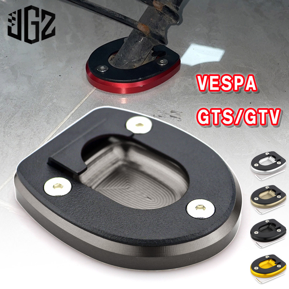 For Vespa GTS 150 300 Hpe GTV Sei Giorni 300 Scooter CNC Kickstand Extension Plate Side Stand Enlarge 2023