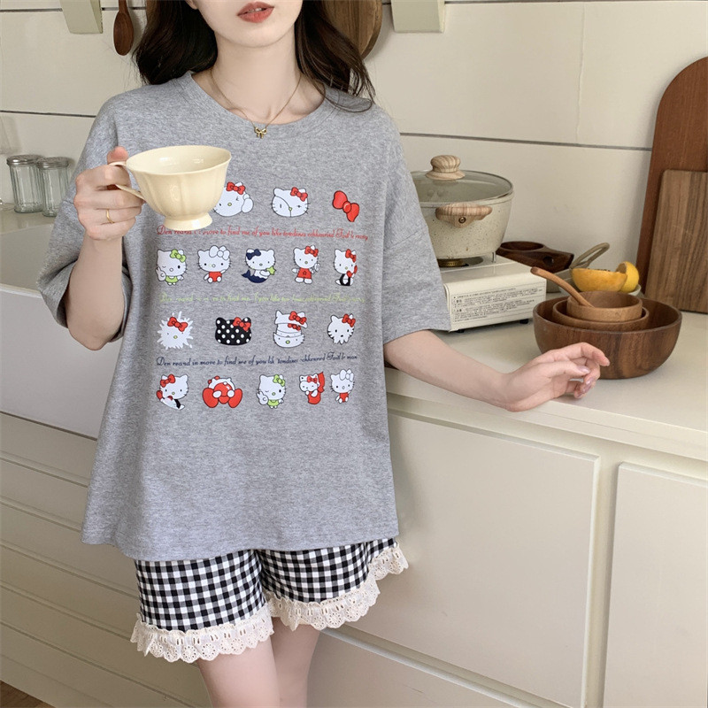 ชุดนอนผู้หญิงสไตล์น่ารัก กางเกงขาสั้นแขนสั้น ชุดนอนแบบโฮมเว어 jz919sy