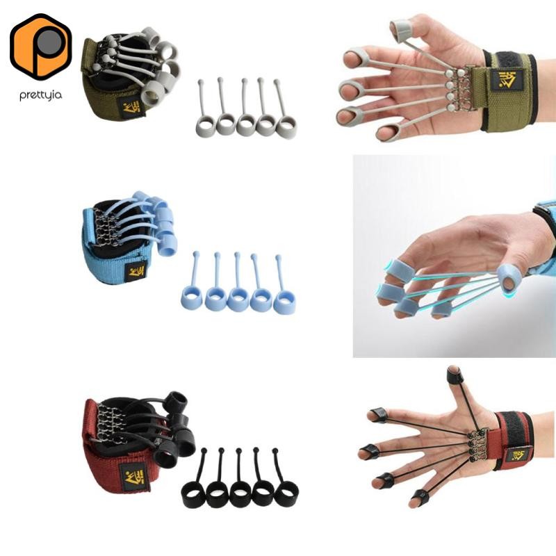 Prettyia อุปกรณ์เสริมสร้างกำลังมือและนิ้ว Finger Resistance Band สำหรับการยืดเหยียดและการฝึกกล้ามเนื้อนิ้ว