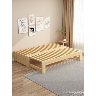 Multifunctional Extendable Bed Pull-out Bed Folding Bed Small Apartment Single and Double Convertible Solid Wood Sofa Bed