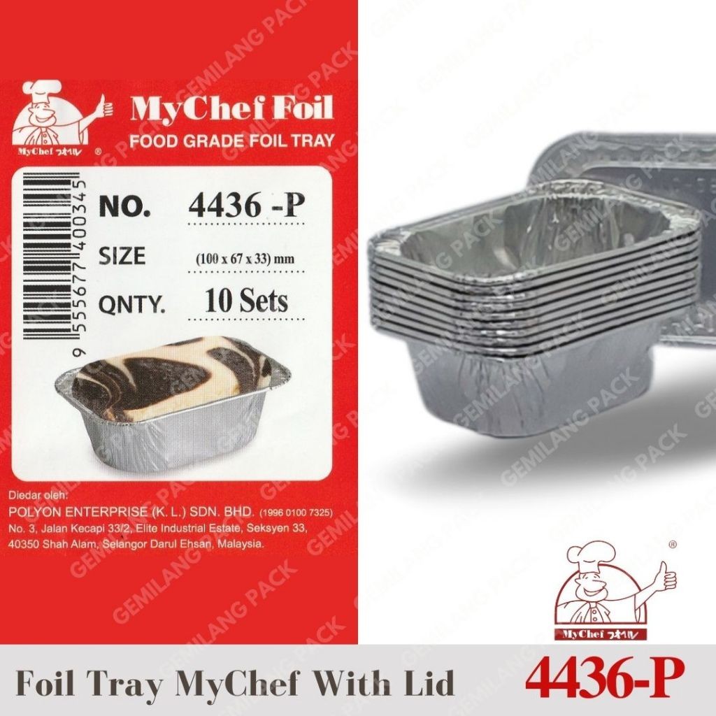 ถาดฟอยล์ Mychef 4436-P 10 ชุดพร้อมฝาปิด