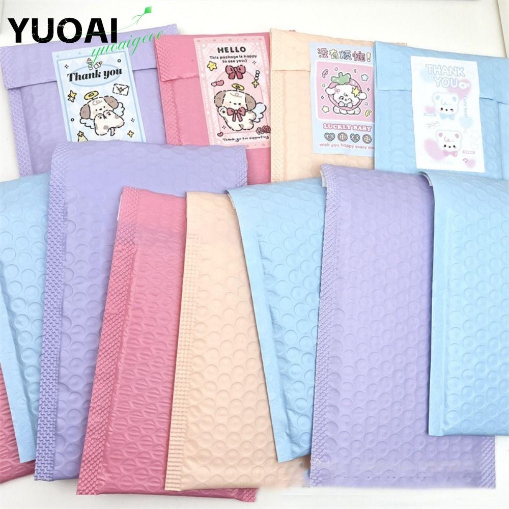 YUOAI ซองเบาะ 10 ชิ้น, จดหมายฟอง PE แบบซีลเอง, |Color Pearl film Self Seal Packaging