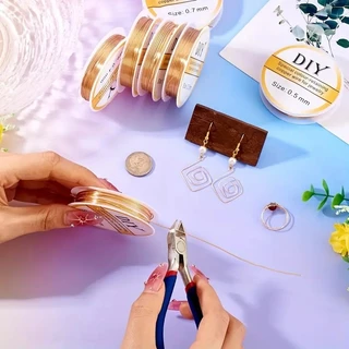 Tesco ม้วนทองเหลืองลวดทองแดง/เครื่องประดับ DIY ลวดทองแดงเครื่องประดับ/ลวดทำเครื่องประดับ DIY ร้อยลูกปัด