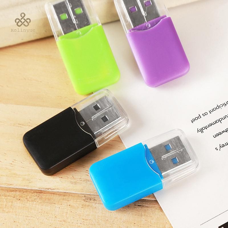 HELINYUE ใหม่ Mini Memory Card Reader USB 2.0 อินเทอร์เฟซ Micro SD TF Flash อะแดปเตอร์แบบพกพาคุณภาพส