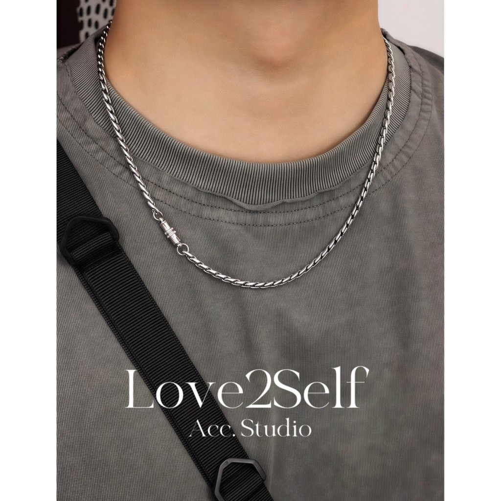 Love2Self X217 สร้อยคอมินิมาлистิก ขนาด 55 ซม. จากสแตนเลส มีแม่เหล็ก สำหรับผู้ชาย ไม่ดำสนิม