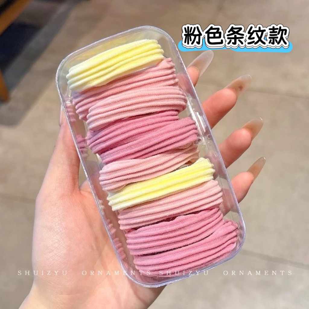 O1374 ยางรัดผมหางม้ายืดหยุ่นสูงทนทาน ไม่ทำร้ายผม แพคถุง10เส้น ราคา ถูกที่สุด ดีลบีเคเค แกลเลอรีภาพที่ 6