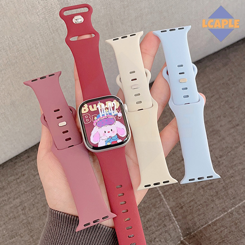 สายรัดซิลิโคนยางกีฬาอ่อนสำหรับ for IWatch Ultra 3 2 49mm Smartwatch Series 11 10 9 8 7 6 46 45 44 42 41 40mm