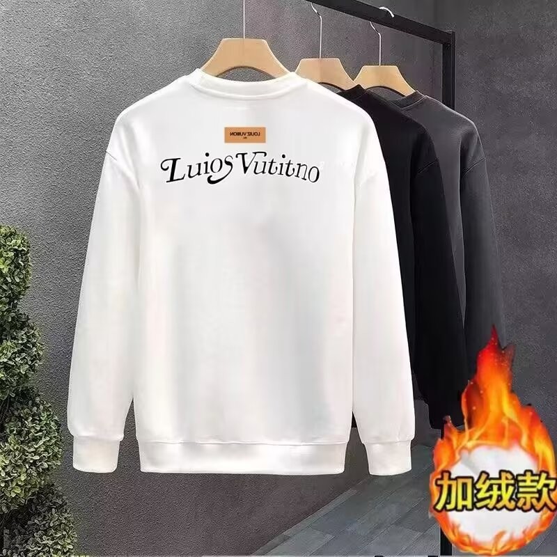 2025 NEW 20252025 New Loose Fit Spring and Autumn Casual Men's Fleece Long Sleeve Sweatshirt Trendy 
