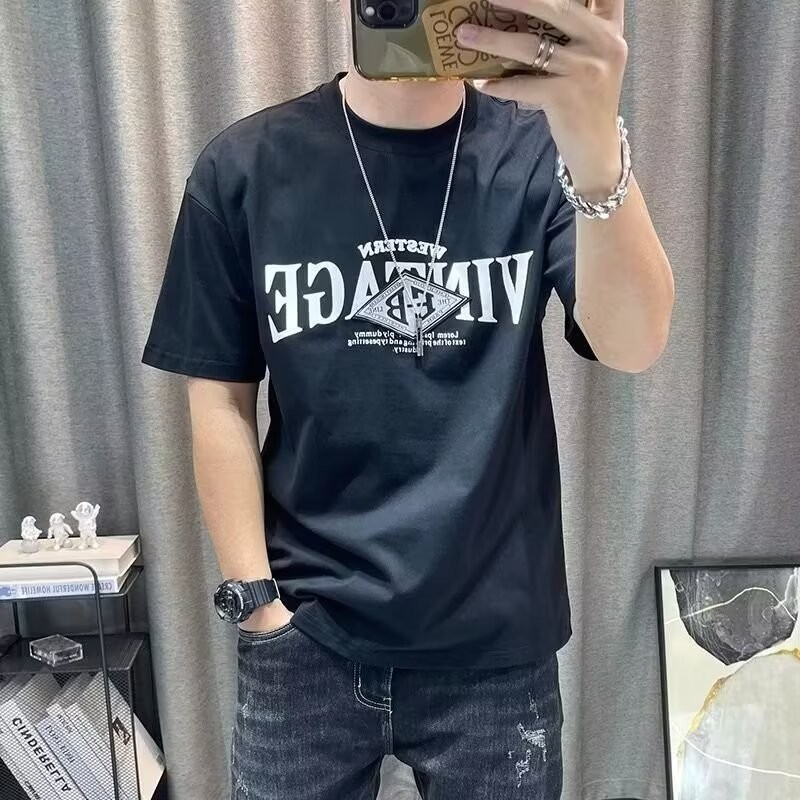 2025 NEW 2025P17 (Long-staple Pure Cotton 230g) D-662 Black/White/S-5XL Size new23 MX2H