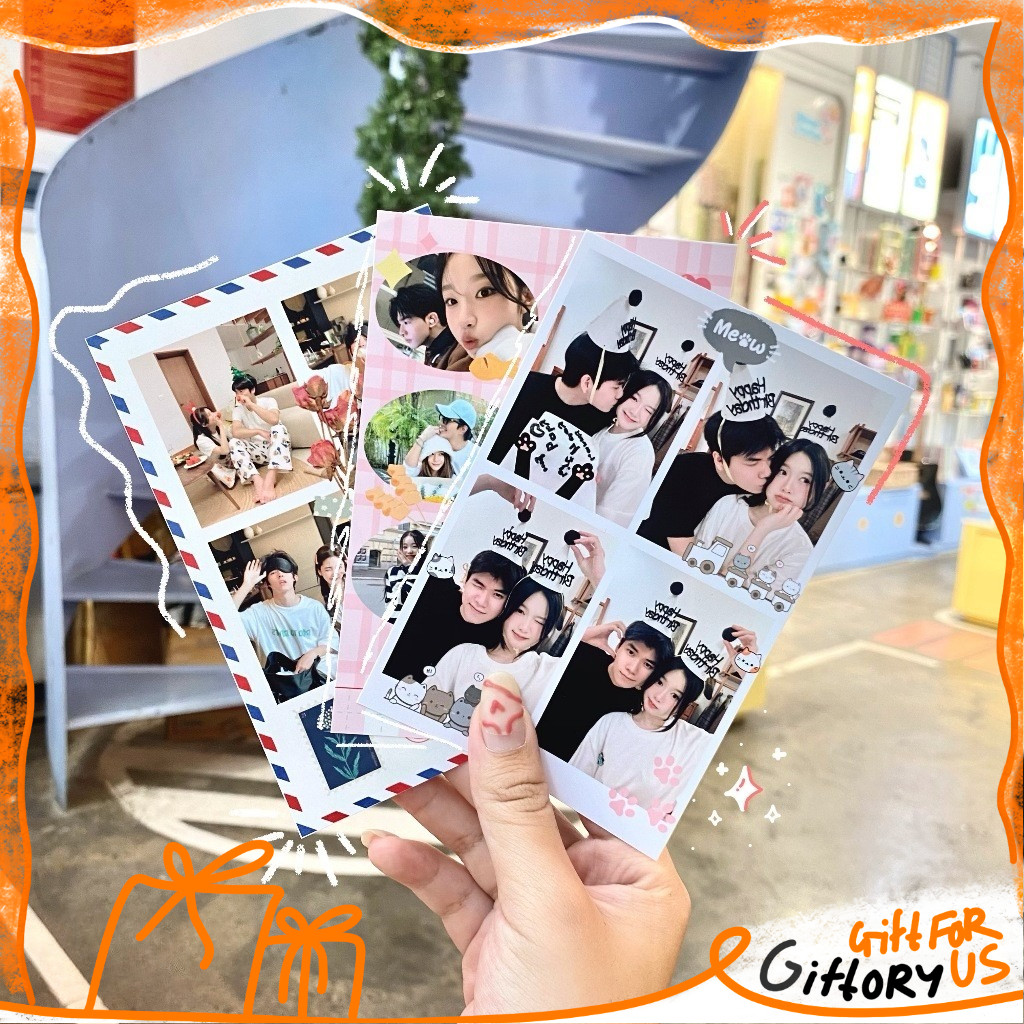 ชุด 2 ชิ้น CUTE PHOTOBOOTH SIU PRINTED PHOTO FRAME