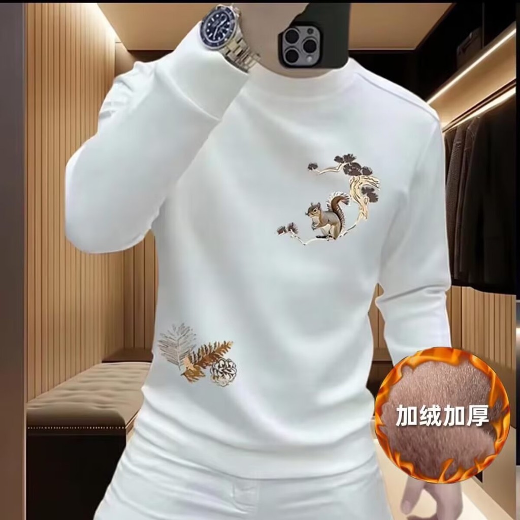 2025 NEW 2025 Trendy Brand Chinese Style New Chinese Animal Print Sweatshirt Men's Autumn Winter Sty