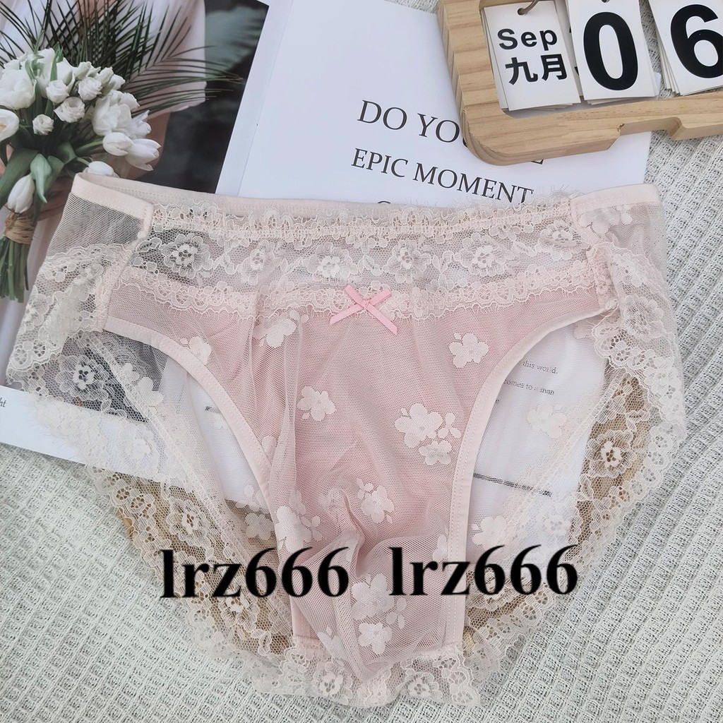 [Lrz666] สีชมพูสาวหวานเซ็กซี่ผู้ชายลูกไม้กางเกงผ้ากอซผู้หญิง Beard Design กระเป๋ากางเกงขาสั้นแฟชั่นเ