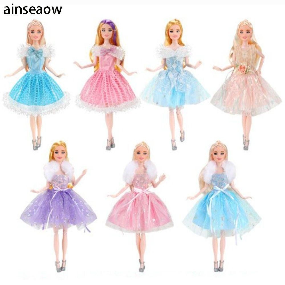 AINSEOW Doll Elegant Party Clothes, Kids Toys with Shawl Dolls Princess Dresses Suit, Casual Wears D
