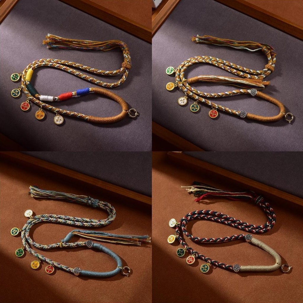 ทังกา เชือกเส้นเล็กห้าทางความมั่งคั่งพระเจ้าสร้อยคอเชือก เชือก เชือกห้าทางเทพเจ้าแห่งความมั่งคั่งสร้