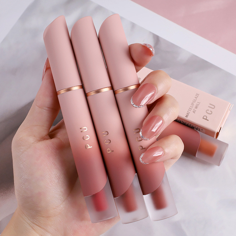 1688PCU ครีม Matte Velvet Lip Glaze Matte Whitening ไม่ง่ายที่จะจางหายลิปสติก Long-Lasting Non-Stick