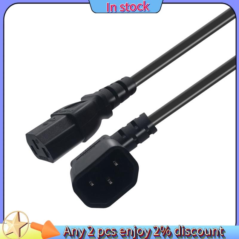 ในสต็อก-มุมขวา IEC 320 C14 ชาย C13 หญิง, C14 ถึง C13 สายไฟสําหรับ PDU UPS,H05V-F VDE สายไฟ AC (0.6M)