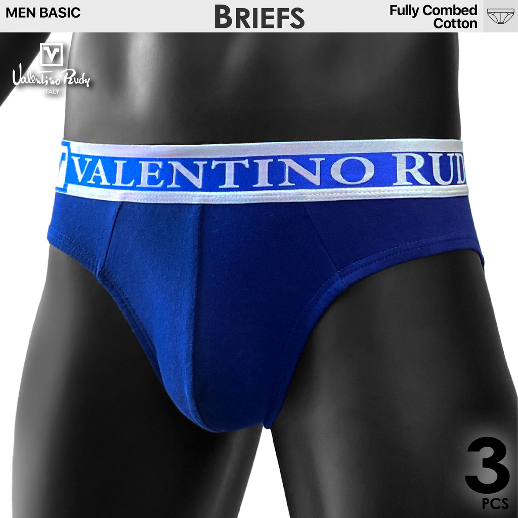 VALENTINO RUDY ชุดชั้นในชาย 3 ชิ้นกางเกงผ้าฝ้ายหวีเต็มรูปแบบ VRMB 511-3 (คละสี) Seluar Dalam Lelaki