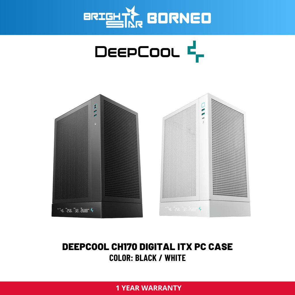 DEEPCOOL CH170 Digital ITX Pc Case - สีดํา/ขาว
