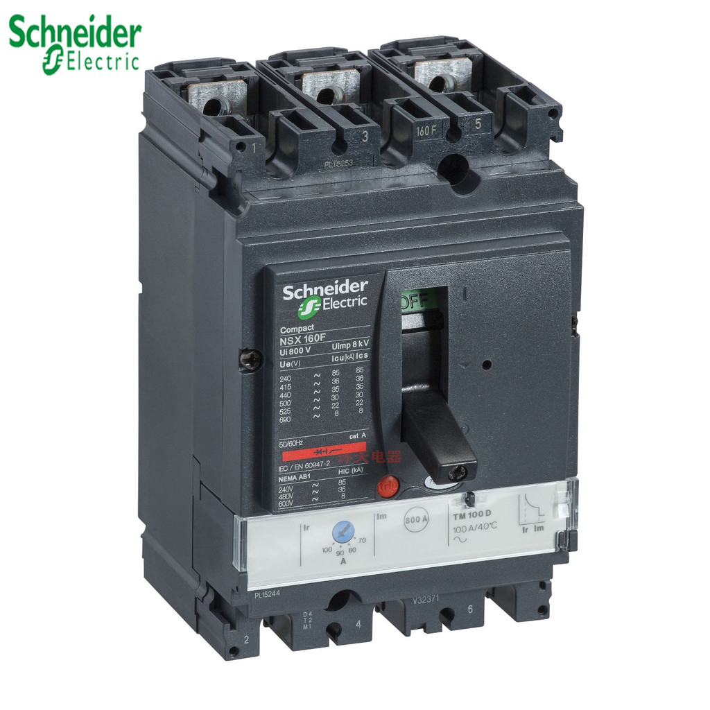 Schneider Plastic Shell Circuit Breaker NSX100N/F 3PNSX160N 250N 4P 630A Three-Phase Hollow Open 400