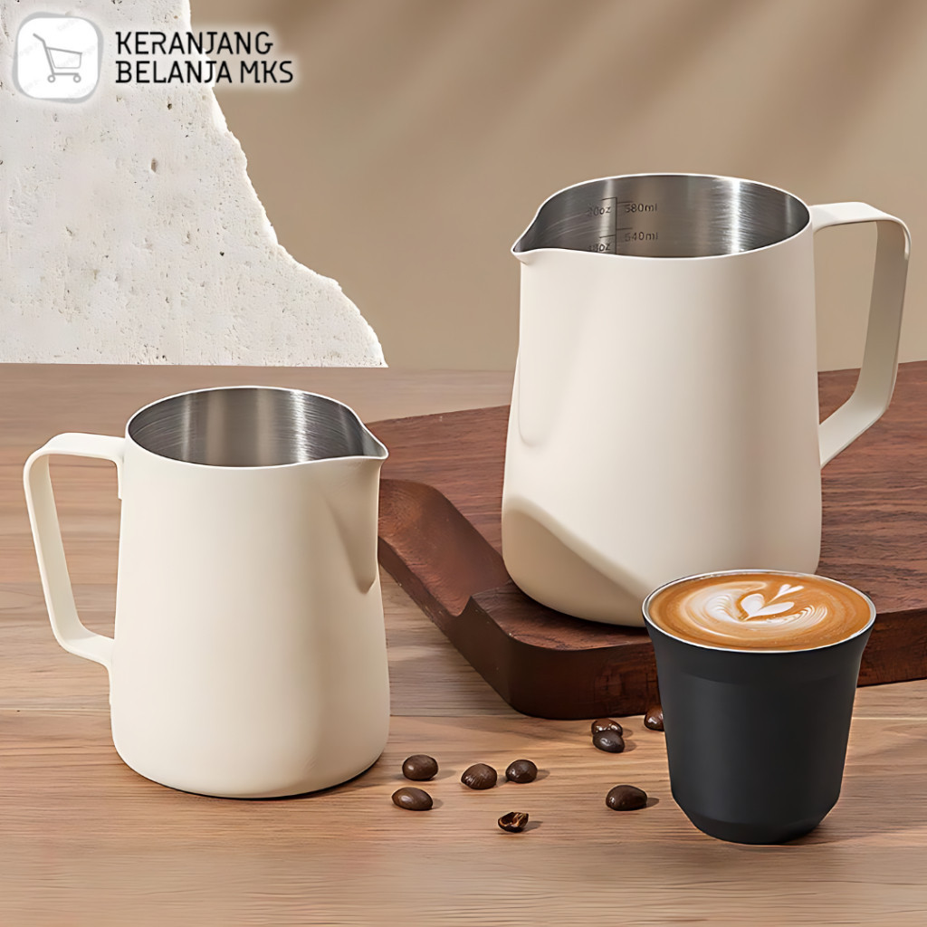 เหยือกนม Latte art Frothing Pitcher สแตนเลส 304 350ml หนึ่งสองถ้วย