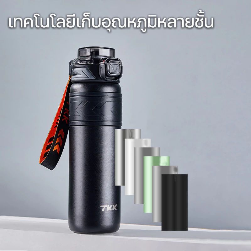TKK กระติกน้ำเก็บความร้อน ความเย็น 700ml สแตนเลส 316 สูญญากาศ พร้อมหลอดดูด พกพาง่าย กันรั่ว thumbnail 3