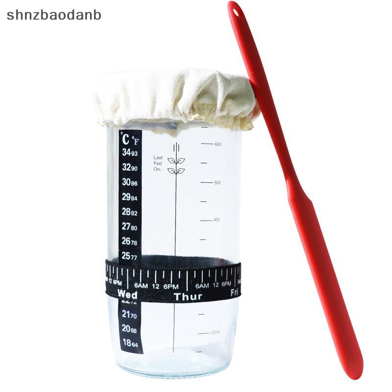 [shnzbaodanb] แก้ว Sourdough Starter Jar Kit 730ml ถังหมักปากกว้าง Sourdough Jar สําหรับห้องครัวเบเก