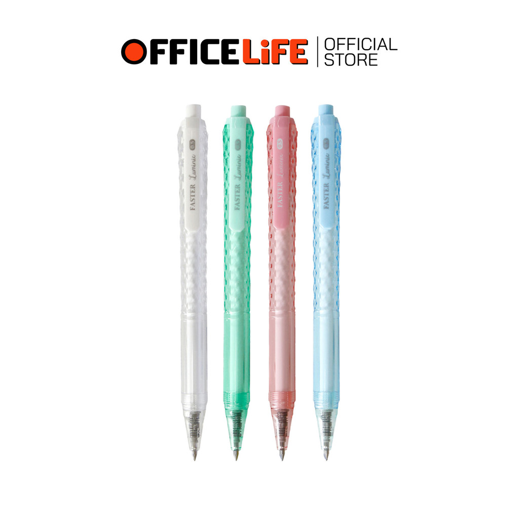 Faster (ฟาสเตอร์) ปากกา ปากกาหมึกเจล รุ่น CX718 Luminie ขนาดเส้น 0.5 มม. ( 1 ด้าม / คละสี )