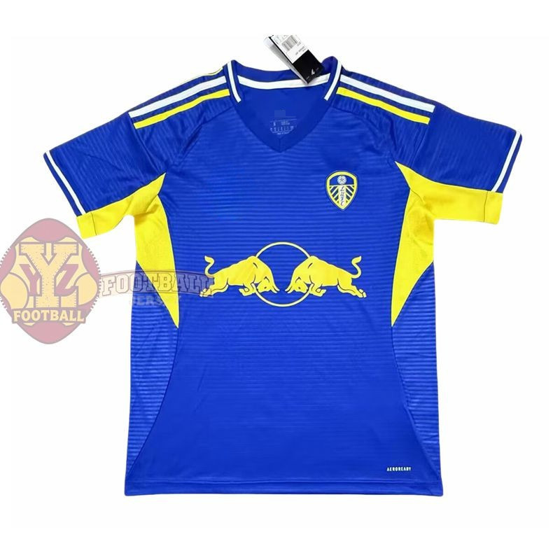 พัดลม Leeds United Away เสื้อฟุตบอลแขนสั้น ขนาด S-4XL พร้อมพิมพ์ชื่อและหมายเลข