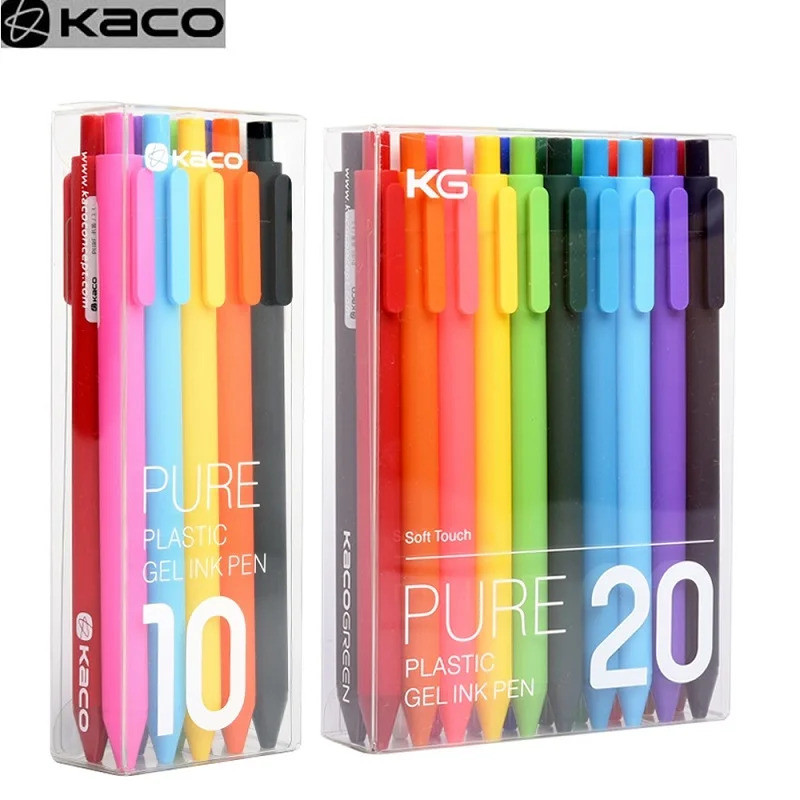 Kawaii Kaco 20/10 สีเจล 0.5 มม.หมึกสี Retractable เครื่องเขียน Smooth เขียนสําหรับ Journals สมุดบันท