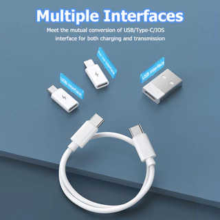 6 in 1 สายเคเบิลข้อมูลมัลติฟังก์ชั่นสําหรับ USB-AB-C 60WPD Fast Charge ที่วางโทรศัพท์มือถือสายชาร์จ Travel Pack