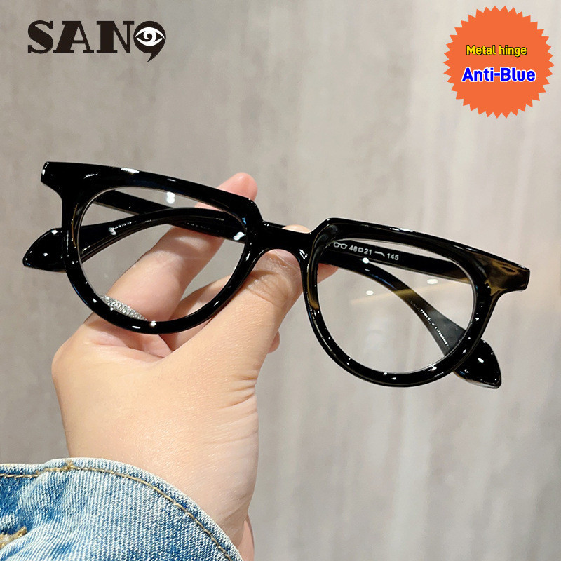 แว่นกันแดดสไตล์เรโทร Oval Half Frame Cat Eye สำหรับผู้หญิง เหมาะสำหรับใส่ที่ชายหาด