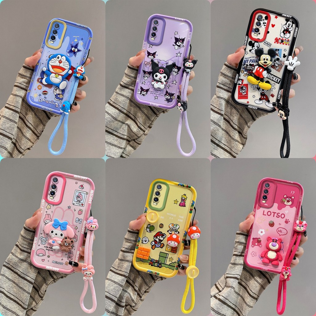 เคส VIVO Y20 Y20S Y12S Y12A ตัวการ์ตูนสติ๊กเกอร์ตุ๊กตาเคสโทรศัพท์