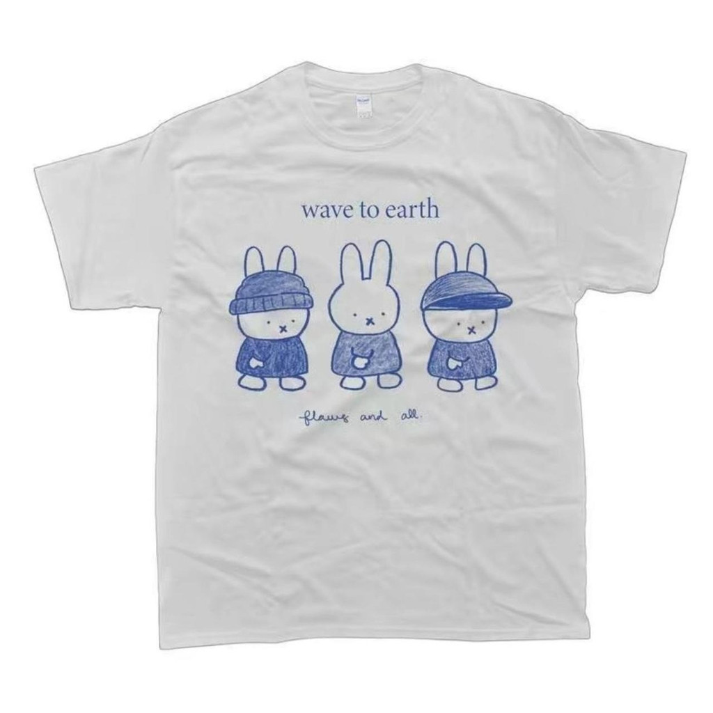 Miffy Wave เสื้อยืด Unisex สไตล์คู่รักผ้าฝ้ายแท้